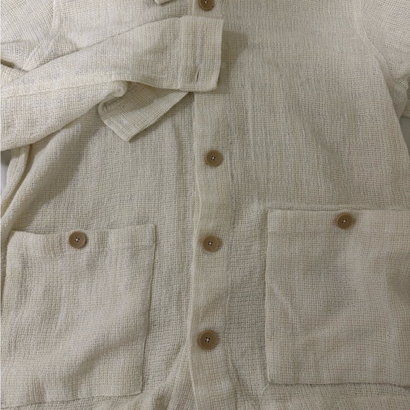 ZARA Textured Cream Button-Up Jacket - Picture 6 of 9